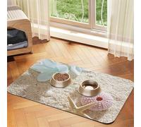 GSGCSBYMLG Blue Zen Flower with Starfishes on Beach printed Pet absorbent leather tablecloth Placemat