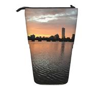GSGCSBYMLG Boston Charles River City Skyline Sunset Printed Pencil Telescopic Vertical Pencil Case