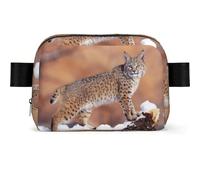 GSGCSBYMLG Canada Lynx Printed Square-Shaped Fashionable Waist Bag Casual Chest Bag