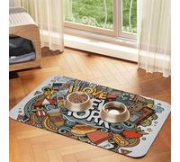 GSGCSBYMLG Cartoon Cute New York American Theme Art printed Pet absorbent leather tablecloth Placemat