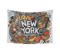 GSGCSBYMLG Cartoon Cute New York American Theme Art printed Pet Blanket Doudou Velour Reversible Blanket