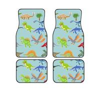 GSGCSBYMLG Cartoon Dinosaur Images printed Car Floor Mat Set of Four Car Decorative Floor Mats