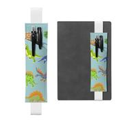 GSGCSBYMLG Cartoon Dinosaur Images Printed Leather Pen Holder Bookmark Pencil case