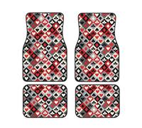 GSGCSBYMLG Checkered Rhombus Pattern printed Car Floor Mat Set of Four Car Decorative Floor Mats