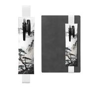 GSGCSBYMLG Chinese Landscape Painting Printed Leather Pen Holder Bookmark Pencil case