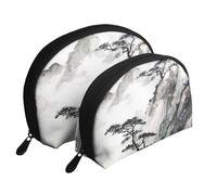 GSGCSBYMLG Chinese Landscape Painting Printed Portable Bags Clutch Pouch Shell Storage Bag