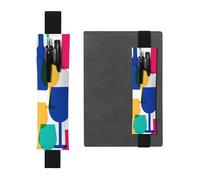 GSGCSBYMLG Cocktail Glasses and Wine Bottles Printed Leather Pen Holder Bookmark Pencil case