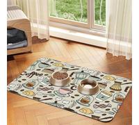 GSGCSBYMLG Coffee and Sweets Sugar Chocolate printed Pet absorbent leather tablecloth Placemat