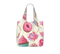 GSGCSBYMLG Colorful Sweet Lollipop Cupcake Donut Printed Storage Bag With A Drawstring Backpack Shopping Bag