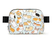 GSGCSBYMLG Corgi Dog Printed Square-Shaped Fashionable Waist Bag Casual Chest Bag