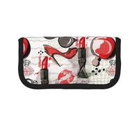 GSGCSBYMLG Cosmetic Lipstick Perfume Art Printed Canvas Pen Case Portable Stationery Case Storage Pouch