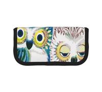 GSGCSBYMLG Couple Owl Perch Tree Printed Canvas Pen Case Portable Stationery Case Storage Pouch