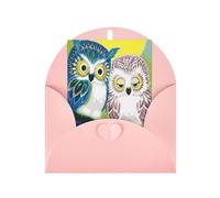 GSGCSBYMLG Couple Owl Perch Tree printed Greeting card with Envelopes Thank You Card