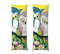 GSGCSBYMLG Couple Owl Perch Tree printed Long Body Pillowcase 20x60in Cushion Cover
