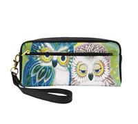GSGCSBYMLG Couple Owl Perch Tree Printed Pencil Case Small Makeup Bag Travel Toiletry Bag