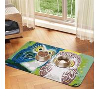 GSGCSBYMLG Couple Owl Perch Tree printed Pet absorbent leather tablecloth Placemat