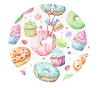 GSGCSBYMLG Cupcakes Donuts Muffins Sugar printed Christmas decoration tree skirt Christmas Tree Thickened Apron