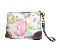 GSGCSBYMLG Cupcakes Donuts Muffins Sugar Printed Leather Clutch Makeup Bag Travel Toiletry Bag