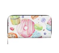 GSGCSBYMLG Cupcakes Donuts Muffins Sugar Printed Leather Hand Wallet Men Women Zip Clutch Card Holder