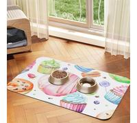 GSGCSBYMLG Cupcakes Donuts Muffins Sugar printed Pet absorbent leather tablecloth Placemat