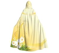 GSGCSBYMLG Curving Chamomile Flowers Flying Butterflies printed Adult Hooded Cloak Unisex Adult Long Cape Robe
