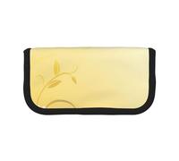 GSGCSBYMLG Curving Chamomile Flowers Flying Butterflies Printed Canvas Pen Case Portable Stationery Case Storage Pouch