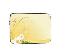 GSGCSBYMLG Curving Chamomile Flowers Flying Butterflies printed Laptop Case Computer Protective Bag
