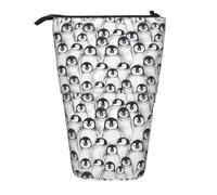 GSGCSBYMLG Cute Baby Penguins Sketch Printed Pencil Telescopic Vertical Pencil Case