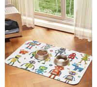 GSGCSBYMLG Cute Cartoon Robots printed Pet absorbent leather tablecloth Placemat