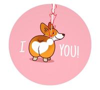 GSGCSBYMLG Cute Cartoon Welsh Corgi Dog Butt Heart printed Christmas decoration tree skirt Christmas Tree Thickened Apron
