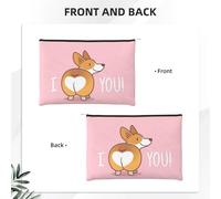GSGCSBYMLG Cute Cartoon Welsh Corgi Dog Butt Heart Printed Paper Reusable Cosmetic Bag Makeup Bag