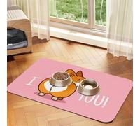 GSGCSBYMLG Cute Cartoon Welsh Corgi Dog Butt Heart printed Pet absorbent leather tablecloth Placemat