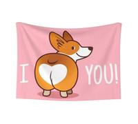 GSGCSBYMLG Cute Cartoon Welsh Corgi Dog Butt Heart printed Pet Blanket Doudou Velour Reversible Blanket