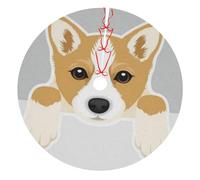 GSGCSBYMLG Cute Cartoon Welsh Corgi Dog printed Christmas decoration tree skirt Christmas Tree Thickened Apron