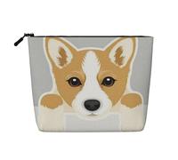 GSGCSBYMLG Cute Cartoon Welsh Corgi Dog Printed Fake Hemp Makeup Bag Travel Toiletry Bag Organizer Bag