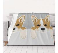 GSGCSBYMLG Cute Cartoon Welsh Corgi Dog printed Flannel blanket 80x60in throw Blanket