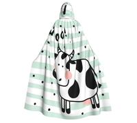 GSGCSBYMLG Cute Cow Polka Dot printed Adult Hooded Cloak Unisex Adult Long Cape Robe