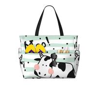 GSGCSBYMLG Cute Cow Polka Dot printed Large Capacity Beach Travel Bag Large travel bag