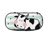 GSGCSBYMLG Cute Cow Polka Dot Printed Pencil Bag Pencil Case Portable Stationery Case