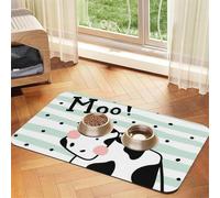 GSGCSBYMLG Cute Cow Polka Dot printed Pet absorbent leather tablecloth Placemat