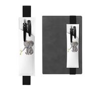 GSGCSBYMLG Cute Elephant with Wreath and Little Duck Printed Leather Pen Holder Bookmark Pencil case