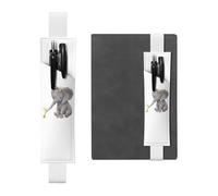 GSGCSBYMLG Cute Elephant with Wreath and Little Duck Printed Leather Pen Holder Bookmark Pencil case