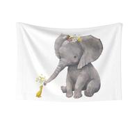 GSGCSBYMLG Cute Elephant with Wreath and Little Duck printed Pet Blanket Doudou Velour Reversible Blanket