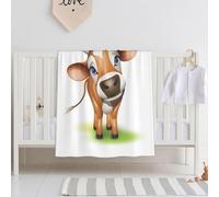 GSGCSBYMLG Cute Little Cow Calf Pattern printed blanket Double-layer blanket Flannel Blanket