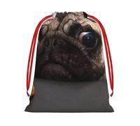 GSGCSBYMLG Cute Pet Pug printed Drawstring Gift Bag Candy Bag Party Gift Bag