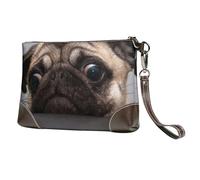 GSGCSBYMLG Cute Pet Pug Printed Leather Clutch Makeup Bag Travel Toiletry Bag