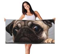 GSGCSBYMLG Cute Pet Pug printed Peach Skin Velvet Beach Towel 27.5x55in Portable Quick Dry Towel