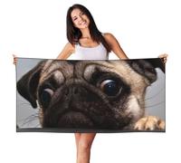 GSGCSBYMLG Cute Pet Pug printed Peach Skin Velvet Beach Towel 27.5x55in Portable Quick Dry Towel