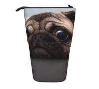 GSGCSBYMLG Cute Pet Pug Printed Pencil Telescopic Vertical Pencil Case