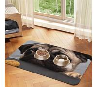 GSGCSBYMLG Cute Pet Pug printed Pet absorbent leather tablecloth Placemat